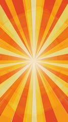 Obraz premium Bright and cheerful sunburst wallpaper in vibrant yellow and orange hues illuminating a joyful atmosphere
