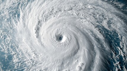 Hurricane approaching the United States with swirling clouds and a well-defined eye