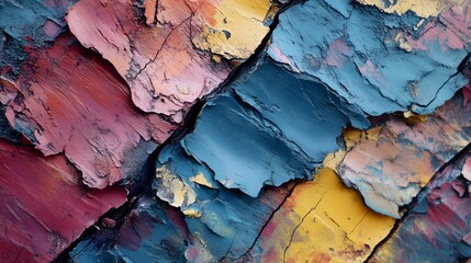 Fototapeta premium Vibrant Abstract Palette Knife Painting with Thick Textured Strokes_17