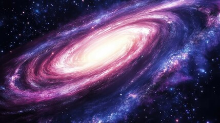 Fototapeta premium Close-up view of a spiral galaxy showcasing the beauty of cosmic formations and vibrant colors in deep space