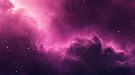 Naklejka premium Cosmic Nebula with Glowing Pink Clouds