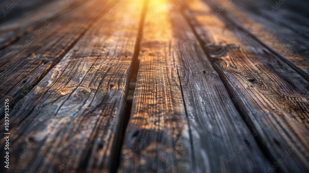 Poster the image is of a wooden floor with a sunbeam shining on it. the floor is made of wood and has a nat