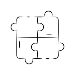 Vector puzzle icon editable on a white background.