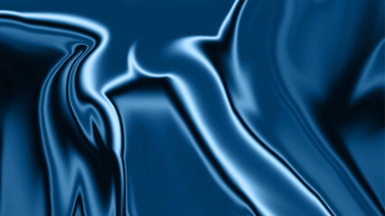 Blue liquify background. Digital background with glossy liquifying flow. Abstract blue wave fluid texture background. 