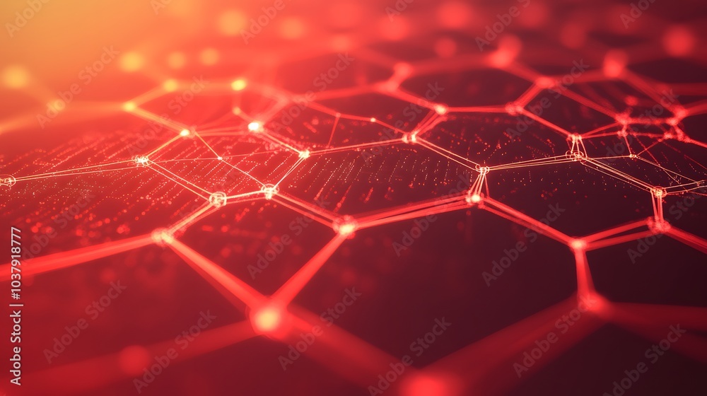 Poster wireless network connection technology background concept. hexagon shapes pattern and connection lin