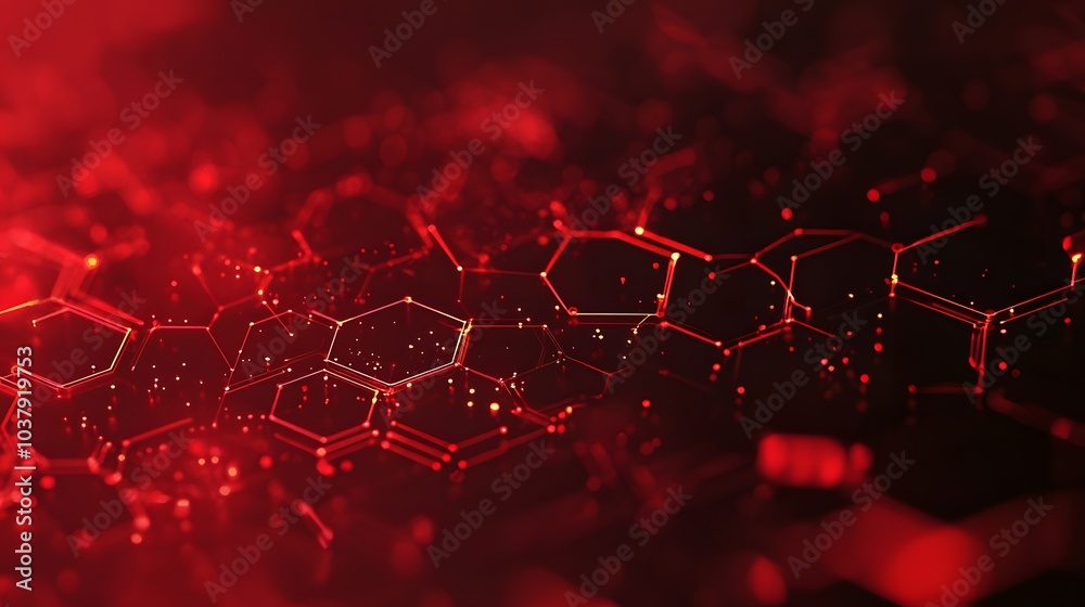 Poster wireless network connection technology background concept. hexagon shapes pattern and connection lin