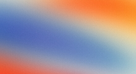 Abstract white orange magenta blue color flow grainy gradient backdrop design, copy space.