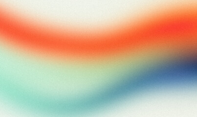 Abstract white red blue orange color flow grainy gradient backdrop design, copy space.