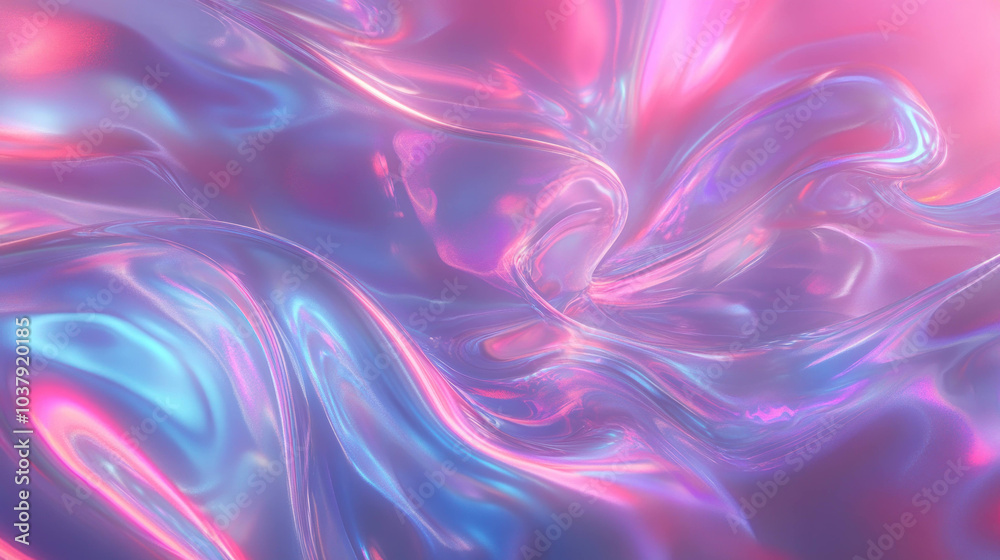 Aufkleber vibrant explosion of holographic neon colors creates mesmerizing abstract background. fluid, swirlin