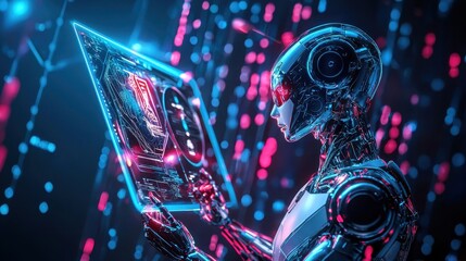 Humanoid Robot Interacting with Holographic Interface