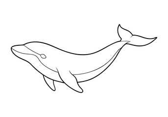 One Line Drawing of a Whale – Ocean-Inspired Minimalist Vecto