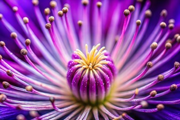 Intricate details of purple flower close-up of delicate petals