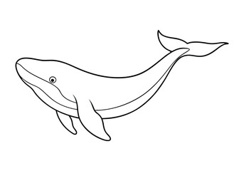 One Line Drawing of a Whale – Ocean-Inspired Minimalist Vecto