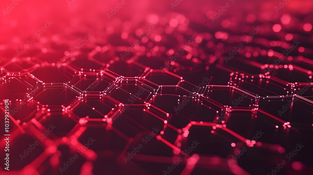 Poster wireless network connection technology background concept. hexagon shapes pattern and connection lin