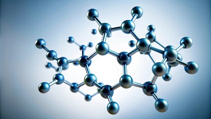 Silhouette of chemical molecule on white background