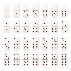 Set of dominoes vector isolated on white backgroound.