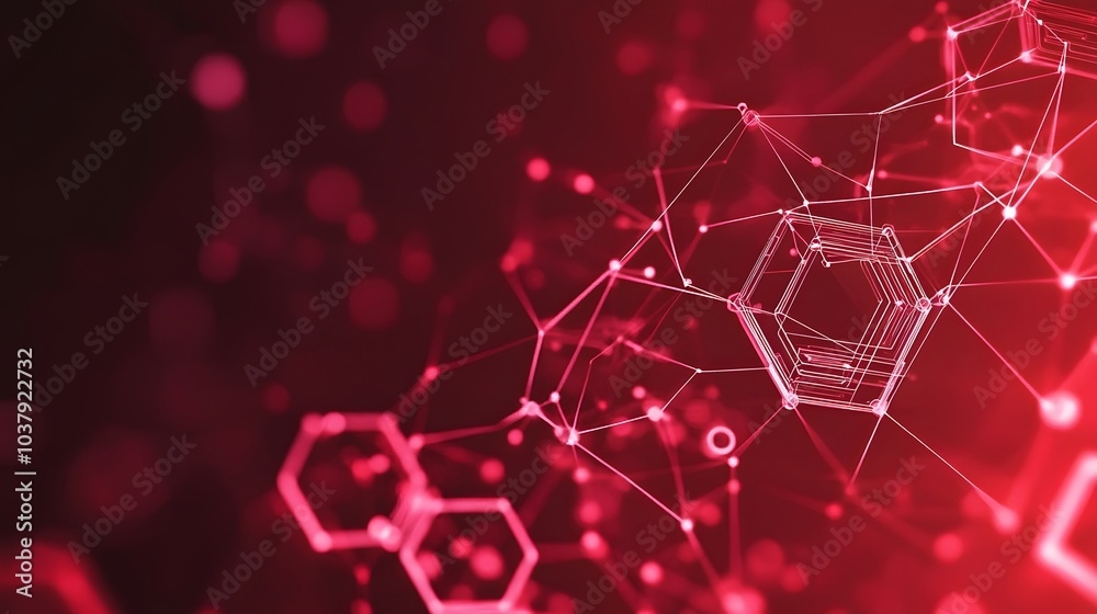 Poster wireless network connection technology background concept. hexagon shapes pattern and connection lin