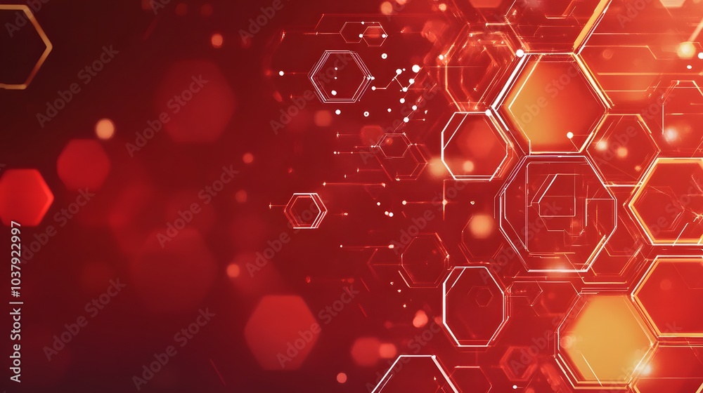 Poster wireless network connection technology background concept. hexagon shapes pattern and connection lin