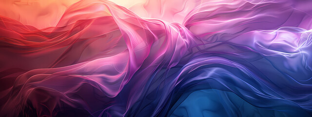 Obraz premium A vibrant abstract display of flowing fabric in shades of pink, purple, and blue, evoking a sense of serenity and fluidity.