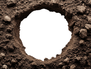 Hole in the ground isolated on transparent background