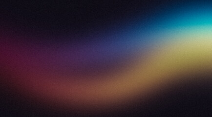 Abstract glowing dark blue orange magenta color grainy gradient texture backdrop design, copy space