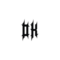 DK monogram logo design letter text name symbol monochrome logotype alphabet character simple logo