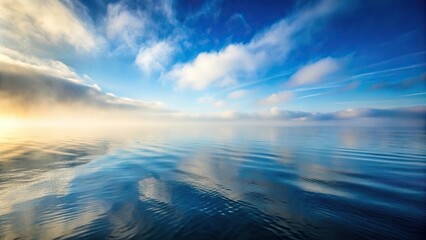 Fototapeta premium Tranquil sea and fog reflecting calmness