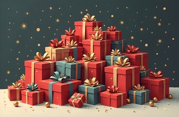 a big pile of Christmas presents, a holiday gift