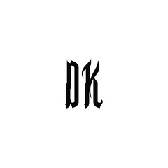 DK monogram logo design letter text name symbol monochrome logotype alphabet character simple logo