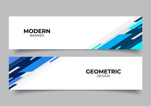 Abstract modern geometric blue banner design.blue rectangular banner design.presentation or business template design background