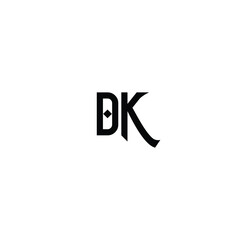 DK monogram logo design letter text name symbol monochrome logotype alphabet character simple logo