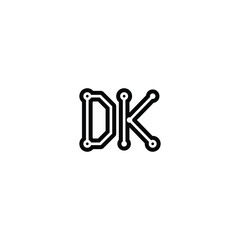 DK monogram logo design letter text name symbol monochrome logotype alphabet character simple logo