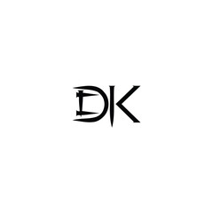 DK monogram logo design letter text name symbol monochrome logotype alphabet character simple logo