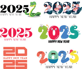 Three Cute Snakes Form the Year 2025