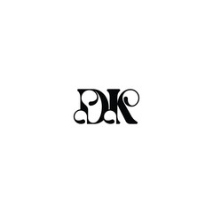 DK monogram logo design letter text name symbol monochrome logotype alphabet character simple logo