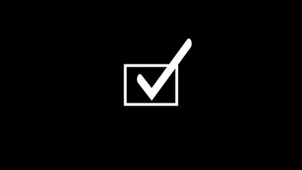 check mark on black background