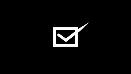check mark on black background