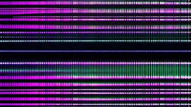 Glitchy purple and green stripes on a screen