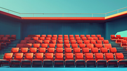 Fototapeta premium Tennis stadium stands Tennis stadium audience seats Vector illustration style