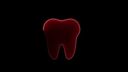 glowin neon illustration of a tooth