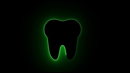 glowin neon illustration of a tooth