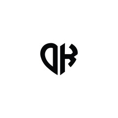 DK monogram logo design letter text name symbol monochrome logotype alphabet character simple logo