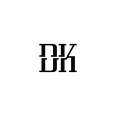 DK monogram logo design letter text name symbol monochrome logotype alphabet character simple logo