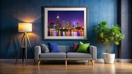 Sleek and minimal frame mockup, perfect for showcasing chic interior design ideas and artistic displays in modern