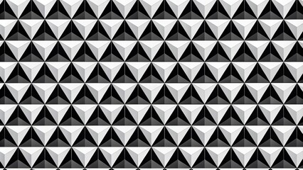 Wide-angle geometric pattern with black and white triangles