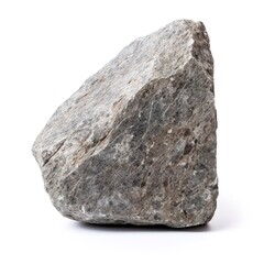 Obraz premium A rough granite stone, speckled texture, natural element, isolated on white background 