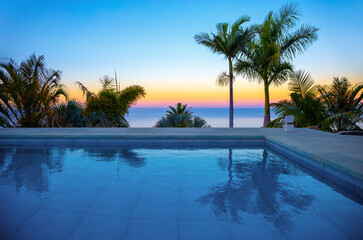 Swimming pool, Island La Palma, Canary Islands, Spain, Europe.