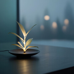 A glowing plant brings nature and light together in serene elegance.