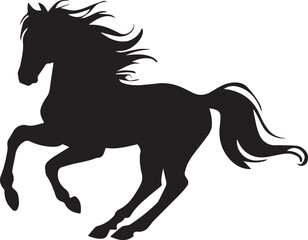 horse silhouette isolated on white