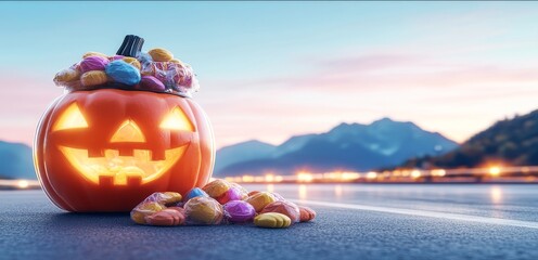 Halloween Pumpkin Delight A Magical Scene of Festive Fun